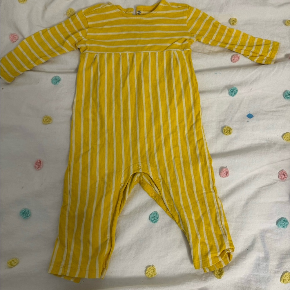 Primary baby yellow striped onesie